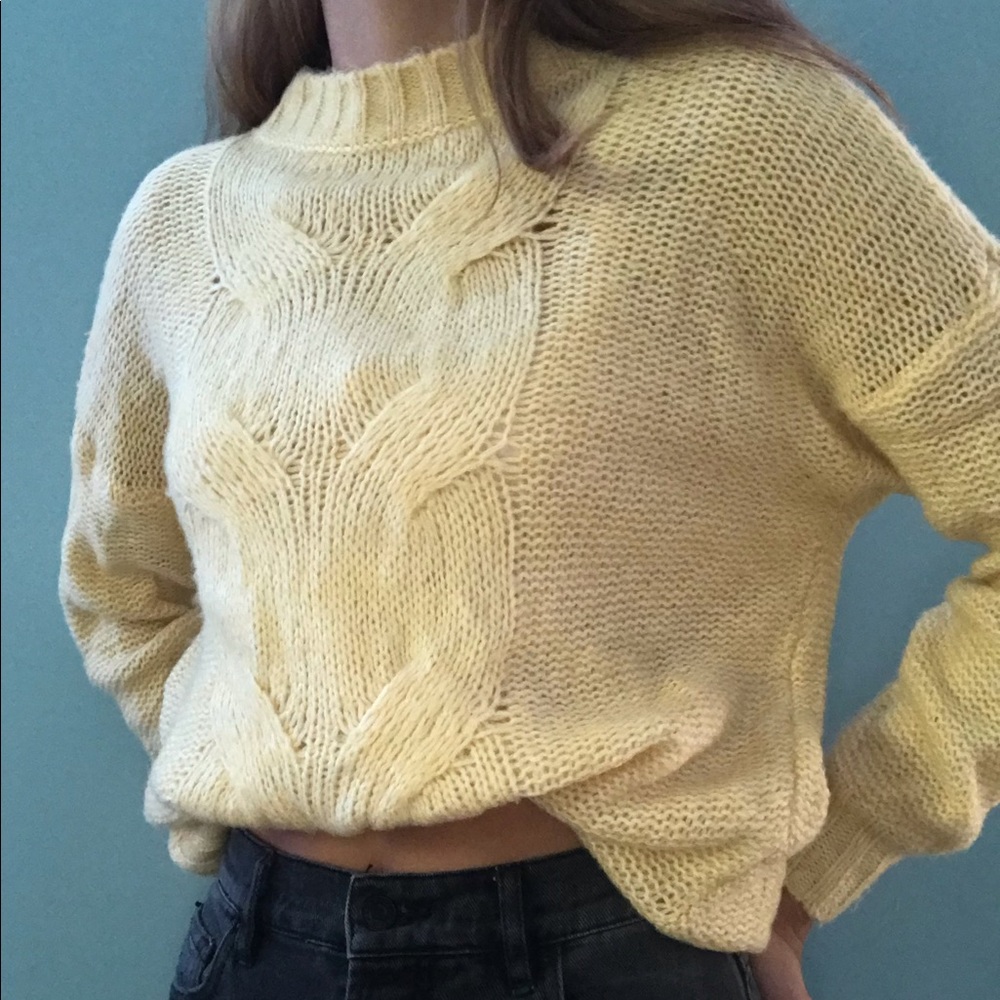 oversized wool pastel yellow sweater